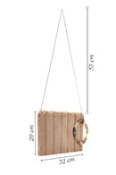 Women's Beige Chain Strap Plush Clutch Bag | Derimod
