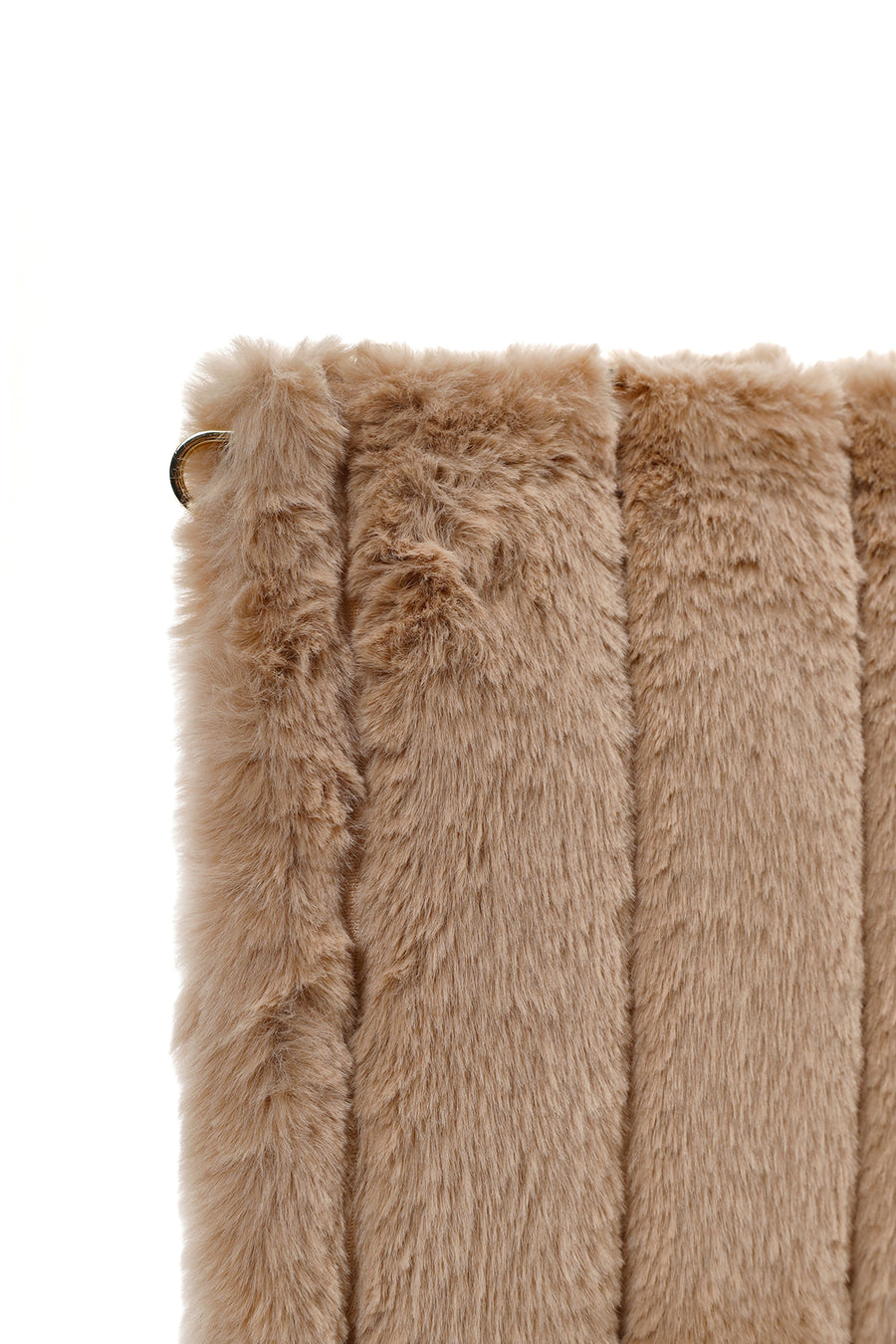Women's Beige Chain Strap Plush Clutch Bag
