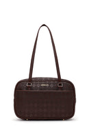Women's Brown Printed Shoulder Bag | Derimod