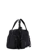 Women's Black Long Strap Fabric Sleeve Bag with Accessory Details | Derimod