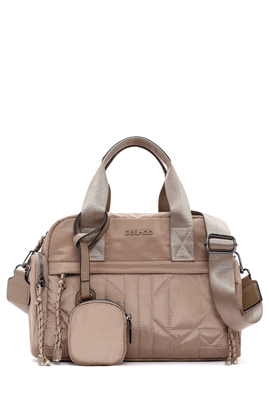 Women's Beige Long Strap Fabric Sleeve Bag with Accessory Details 25WBD24746F | Derimod