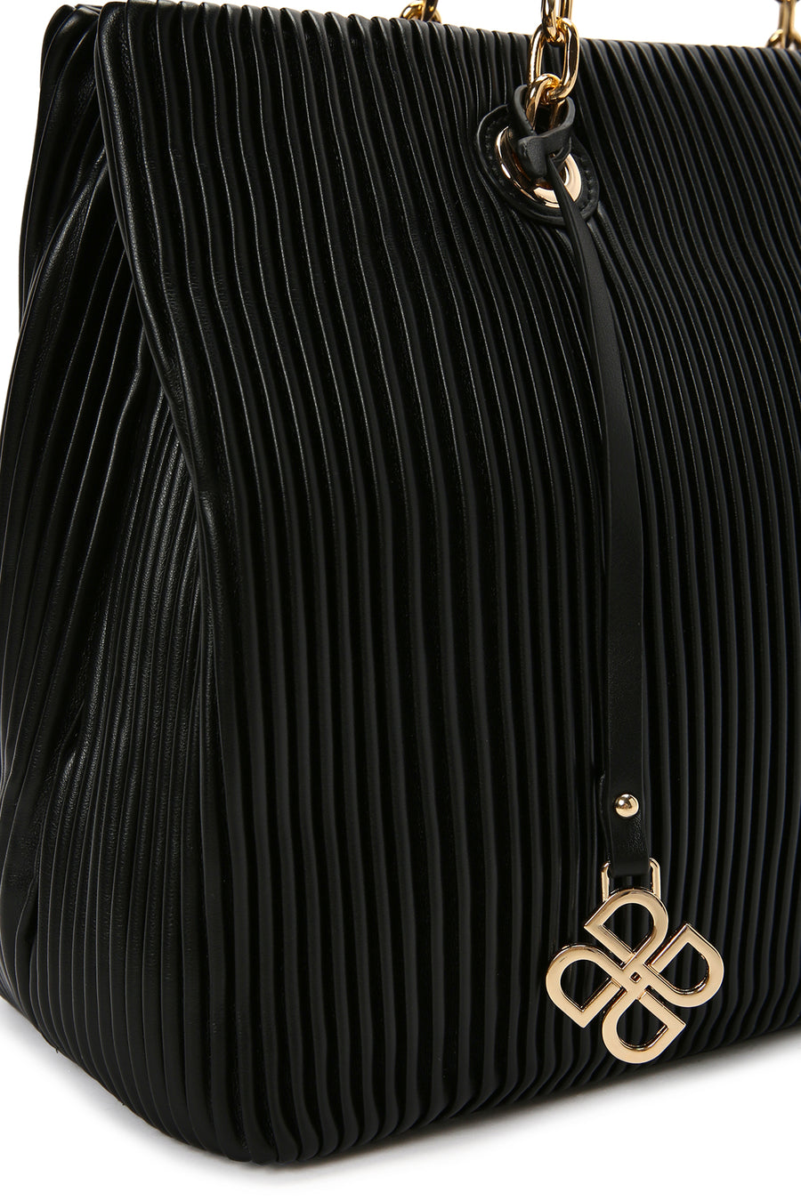 Kadın Siyah Zincir Askılı Desenli Omuz Çantası