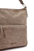 Women's Beige Short and Long Strapped Suede Shoulder Bag | Derimod