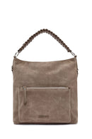 Women's Beige Short and Long Strapped Suede Shoulder Bag | Derimod