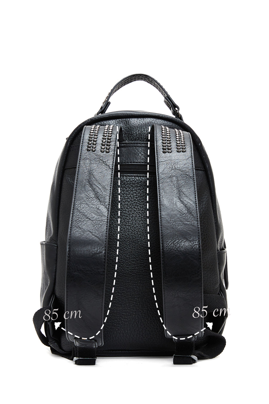 Women's Black Metal Detailed Backpack