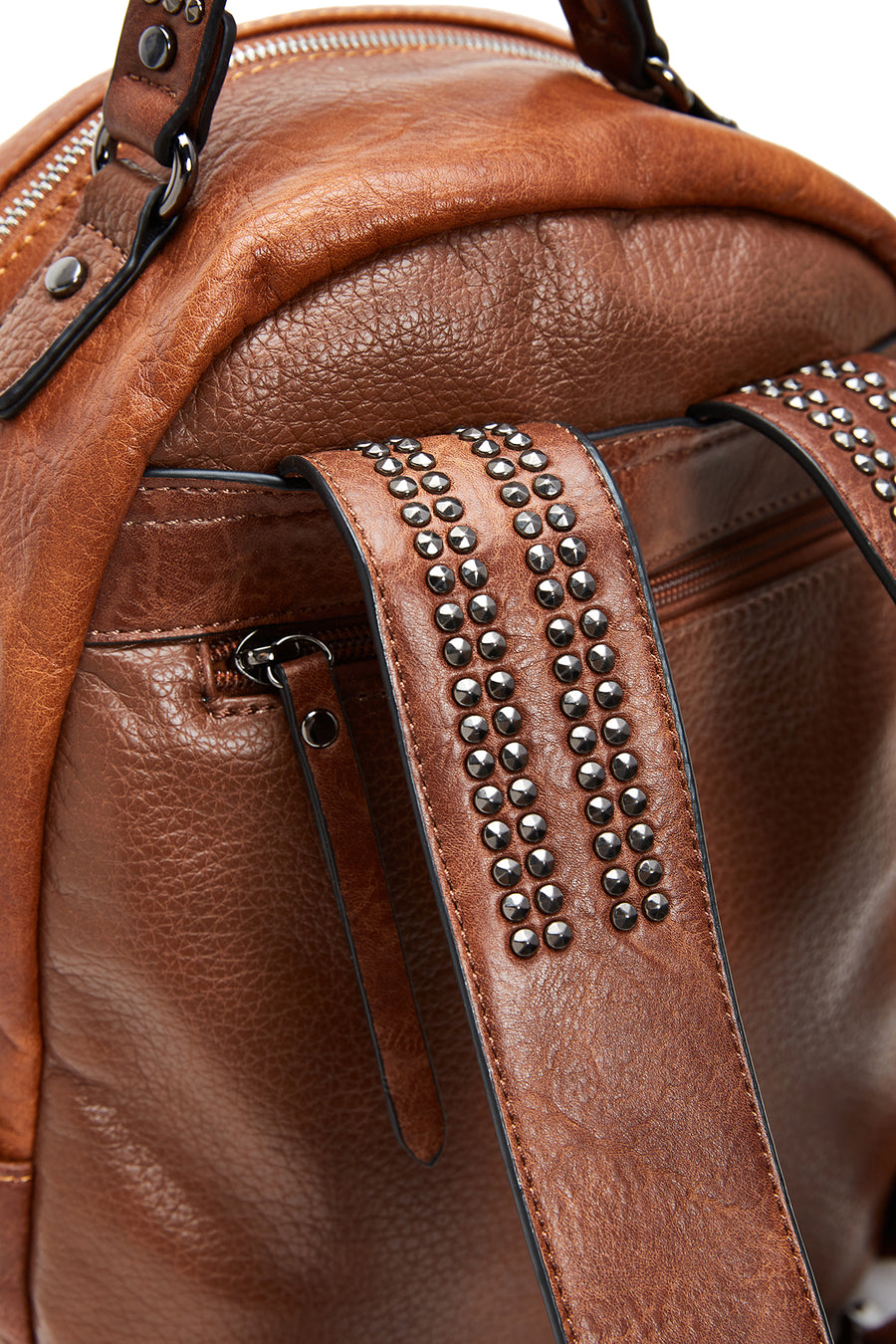 Women's Tan Metal Detailed Backpack