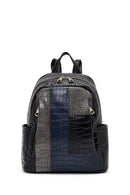 Women's Black Patterned Backpack | Derimod