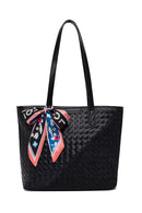 Women's Black Long Strap Accessorized Woven Shoulder Bag | Derimod