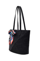 Women's Black Long Strap Accessorized Woven Shoulder Bag | Derimod