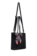 Women's Black Long Strap Accessorized Woven Shoulder Bag | Derimod