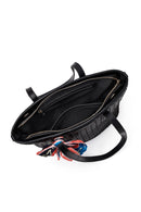 Women's Black Long Strap Accessorized Woven Shoulder Bag | Derimod