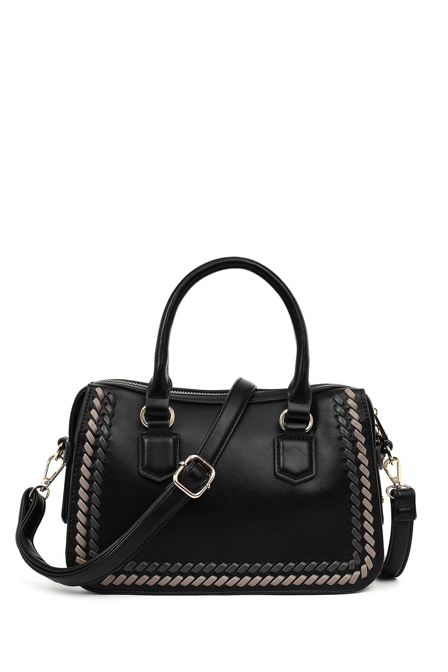 Women's Black Long Strap Knit Detailed Handbag 25WBD267018 | Derimod