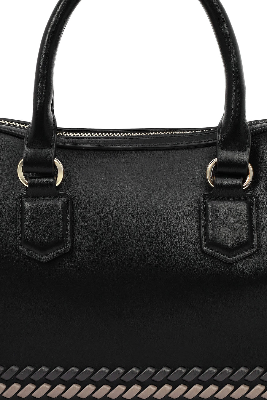 Women's Black Long Strap Knit Detailed Handbag