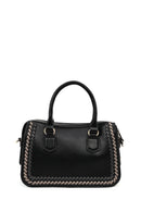 Women's Black Long Strap Knit Detailed Handbag | Derimod