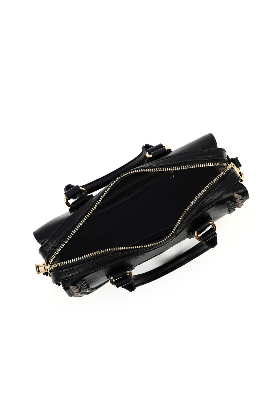 Women's Black Long Strap Knit Detailed Handbag