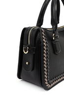 Women's Black Long Strap Knit Detailed Handbag | Derimod