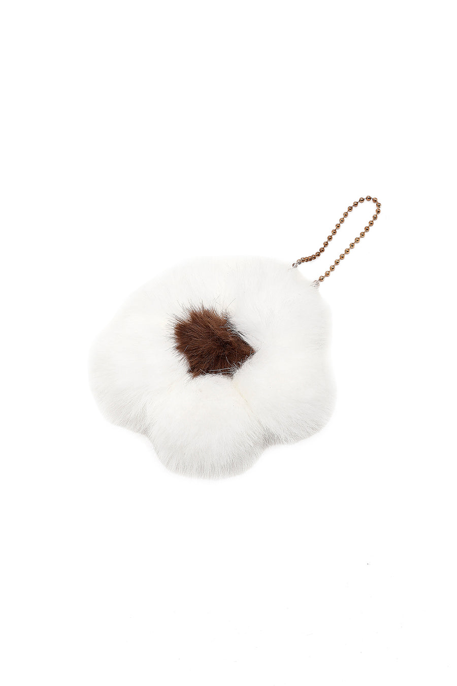 Women's Brown Long Strap Plush Shoulder Bag with Accessories