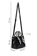 Woman Black Long Strap Crocodile Patterned Mini Handbag | Derimod