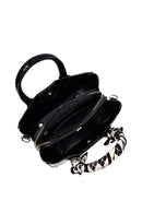 Woman Black Long Strap Crocodile Patterned Mini Handbag | Derimod
