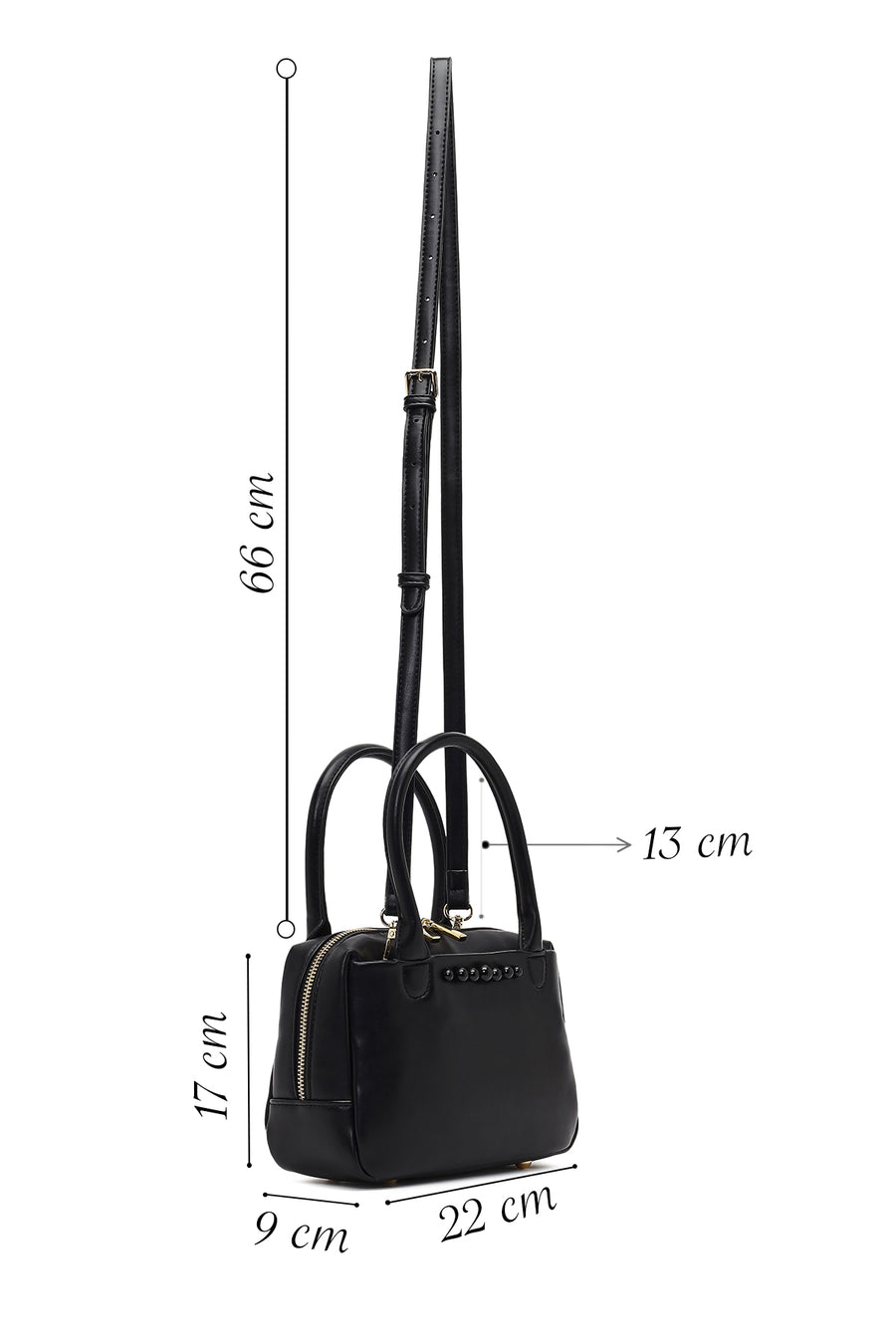 Women's Black Long Strap Shoulder Bag