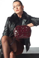 Women's Burgundy Long Strapped Braided Crossbody Bag | Derimod