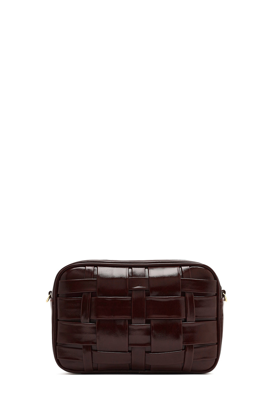 Women's Burgundy Long Strapped Braided Crossbody Bag