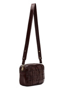 Women's Burgundy Long Strapped Braided Crossbody Bag | Derimod