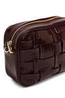 Women's Burgundy Long Strapped Braided Crossbody Bag | Derimod