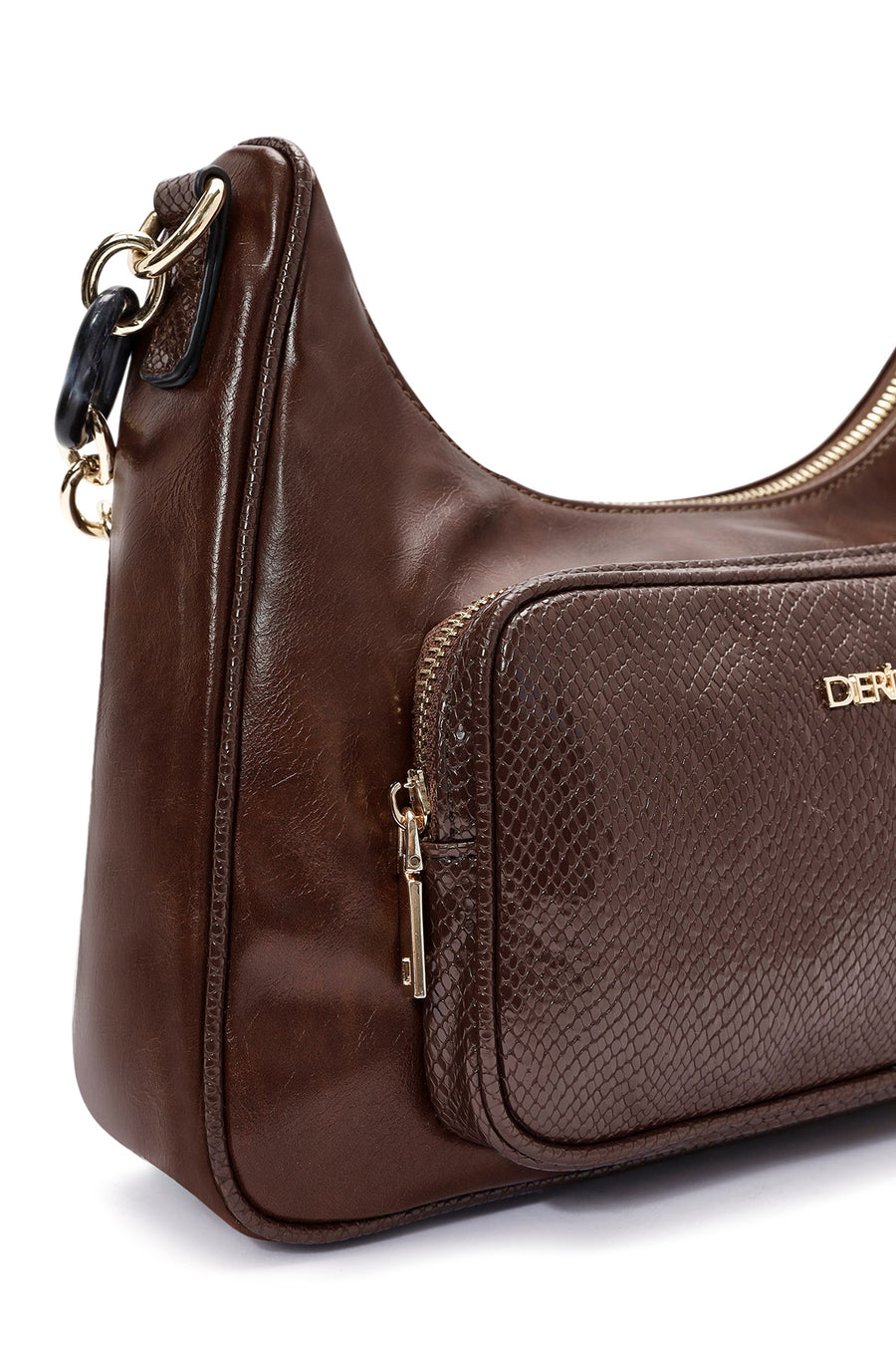 Women's Brown Double Strap Shoulder Bag