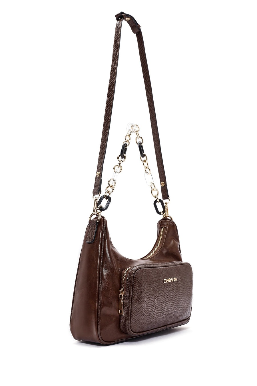 Women's Brown Double Strap Shoulder Bag