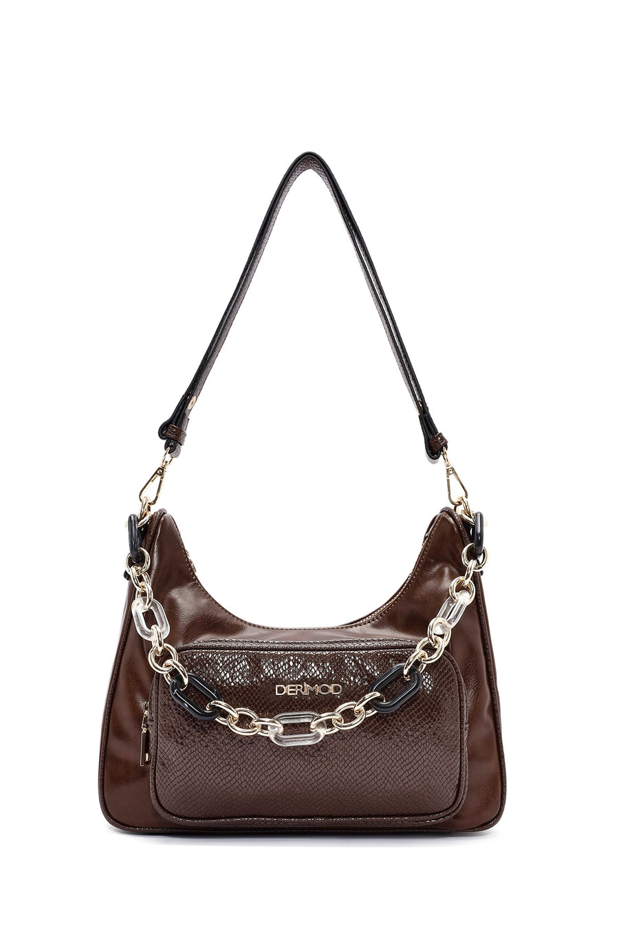 Women's Brown Double Strap Shoulder Bag