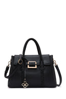 Women's Black Long Strap Woven Detailed Shoulder Bag | Derimod