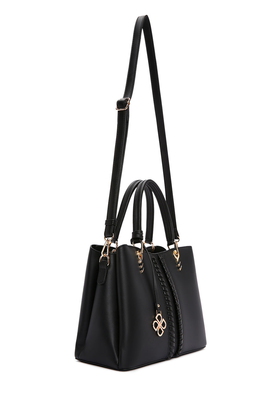 Women's Black Long Strap Classic Shoulder Bag