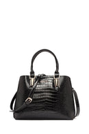 Women's Black Long Strap Crocodile Sleeve Bag | Derimod