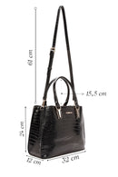 Women's Black Long Strap Crocodile Sleeve Bag | Derimod