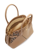 Women's Beige Long Strap Patterned Shoulder Bag | Derimod