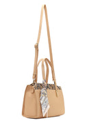 Women's Beige Long Strap Patterned Shoulder Bag | Derimod