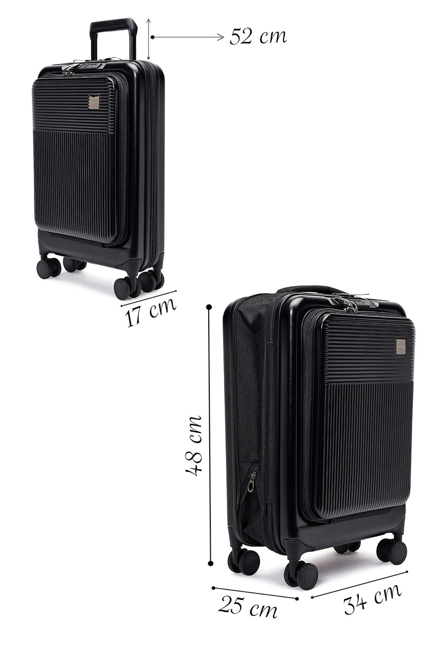 D-Pack Men's Black Cabin Size Suitcase