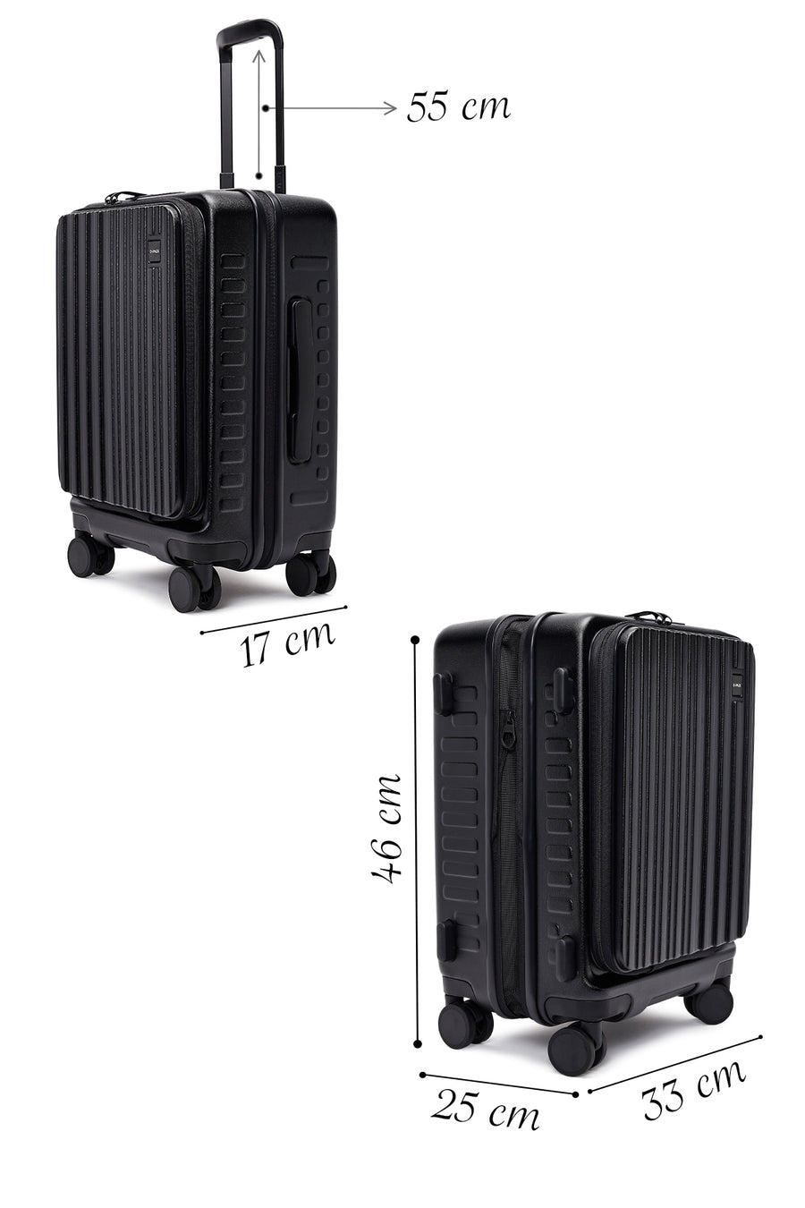 D-Pack Unisex Black Cabin Size Suitcase