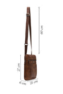 Men's Brown Long Strap Leather Shoulder Bag | Derimod
