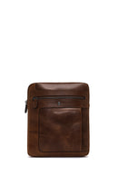 Men's Brown Long Strap Leather Shoulder Bag | Derimod