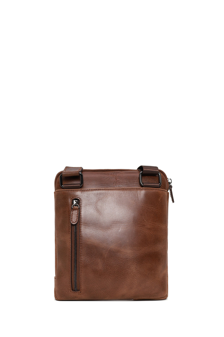 Male Brown Long-Strap Messenger Bag