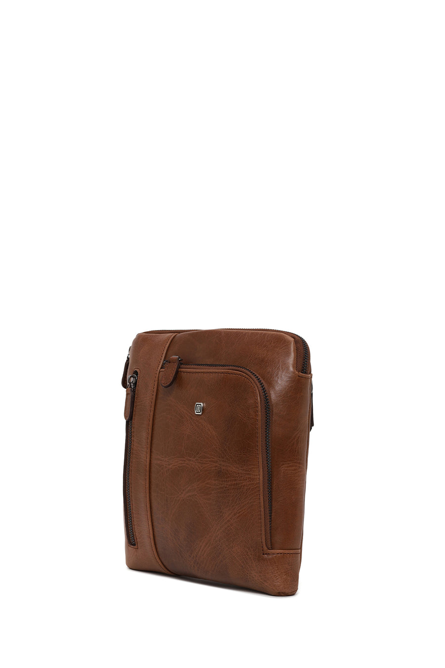Male Brown Long-Strap Messenger Bag
