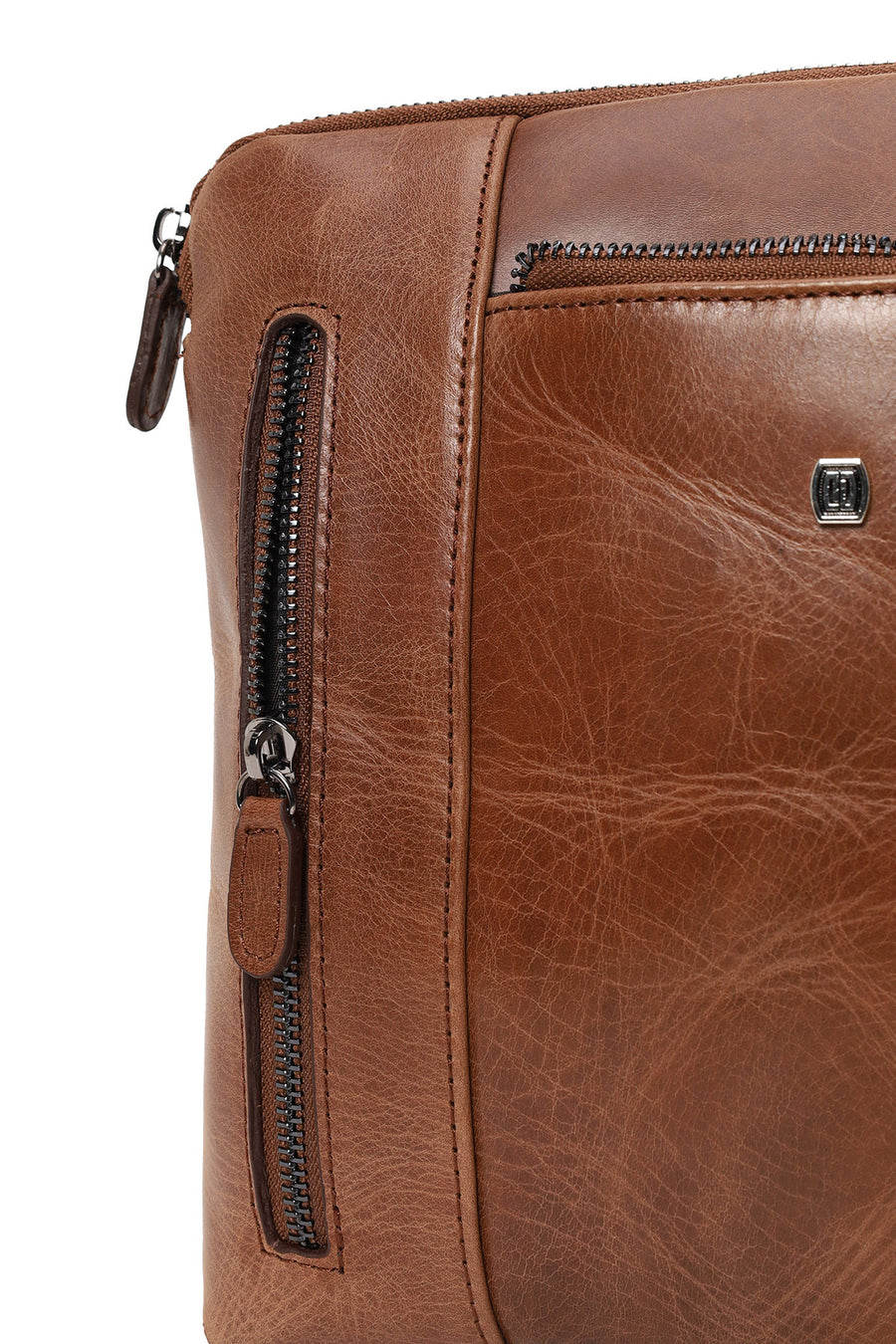 Male Brown Long-Strap Messenger Bag