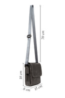 Male Gray Leather Messenger Bag | Derimod