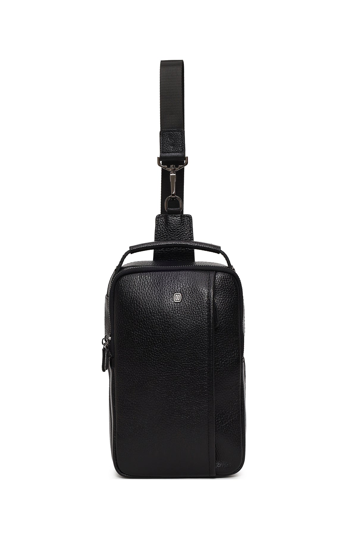 Male Black Leather Mini Crossbody Bag 25WBD3541FT | Derimod