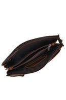 Male Brown Leather Handbag | Derimod