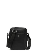 Men's Black Leather Messenger Bag | Derimod