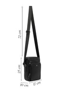 Men's Black Leather Messenger Bag | Derimod
