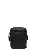 Men's Black Leather Messenger Bag | Derimod
